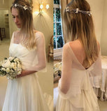 Simple Unique Elegant Chiffon Beach Wedding Dress With Wrap Sleeves Bridal Dress N1769