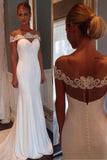 Unique Sheer Neck Mermaid Wedding Dress With Lace Prom Dress N941