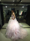 Pink Strapless Sweetheart Ball Gown Layers Wedding Dress Princess Prom Dress N471