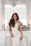 Stunning See-through Mermaid Sleeveless Lace Appliques Court Train Wedding Dress N465