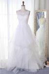 A Line Sleeveless Tulle Wedding Dress, Cheap Beach Wedding Dress, Bridal Dress