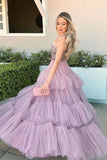 Pink A Line Spaghetti Straps Long Formal Party Dress Long Prom Dress