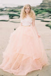 Simple Princess Pink Tulle Wedding Dresses,Wedding Gowns - Bohogown