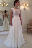 Elegant Backless Lace Long Wedding Dresses,Ivory Wedding Dresses - Bohogown